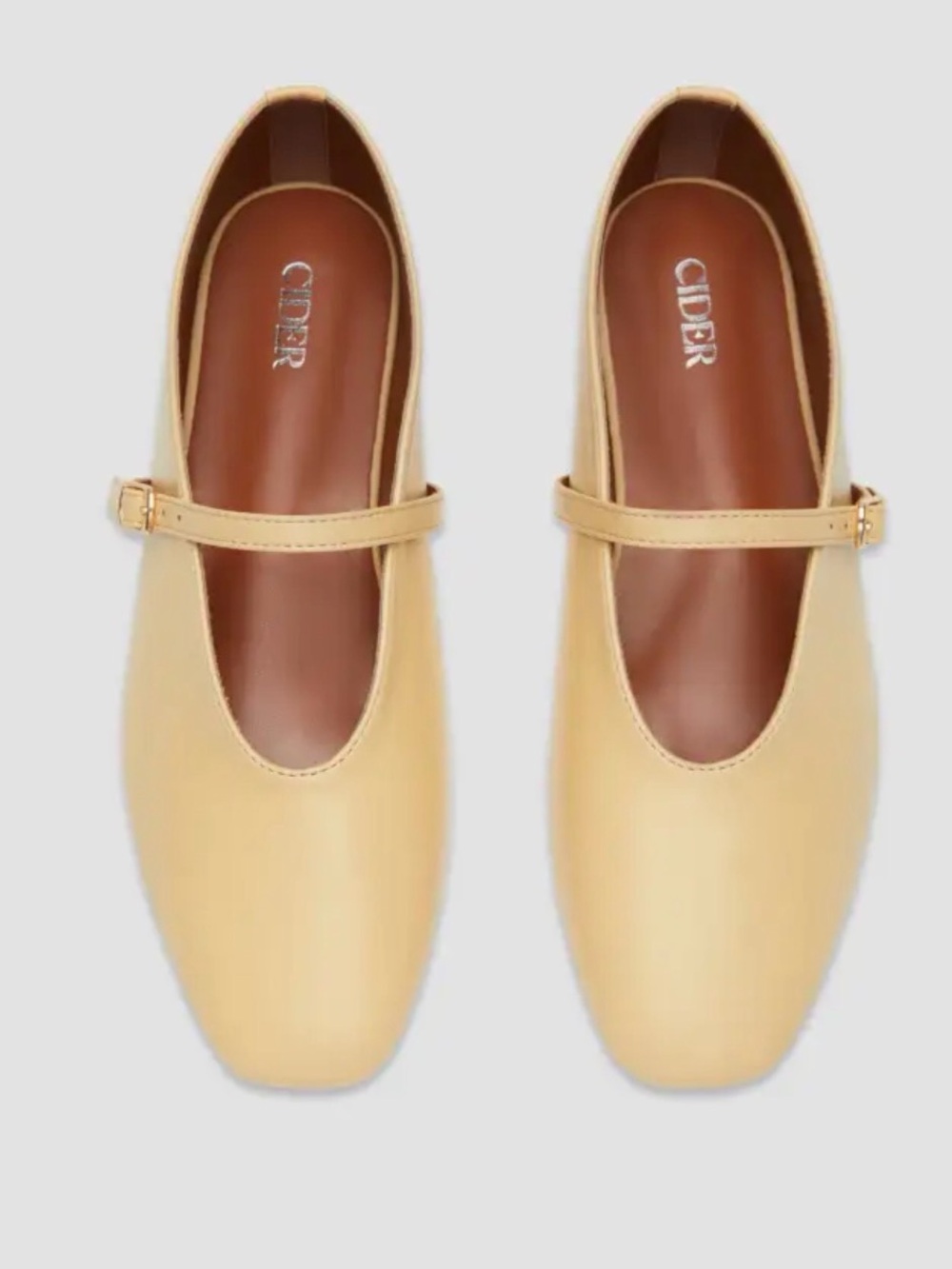 Cider Women's light yellow Mary Jane Flats size 7